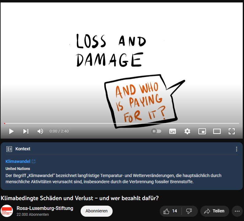 Thumbnail des Videos "Klimabedingte Schäden und Verlust – und wer bezahlt dafür?"