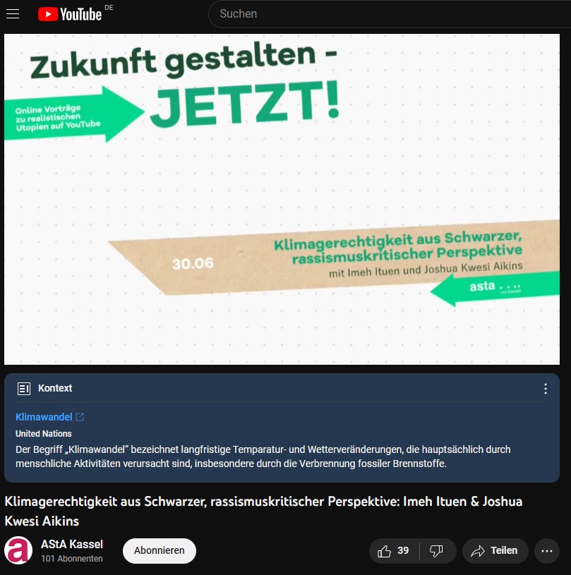 Screenshot aus dem Video "Klimagerechtigkeit aus rassismuskritischer Perspektive"