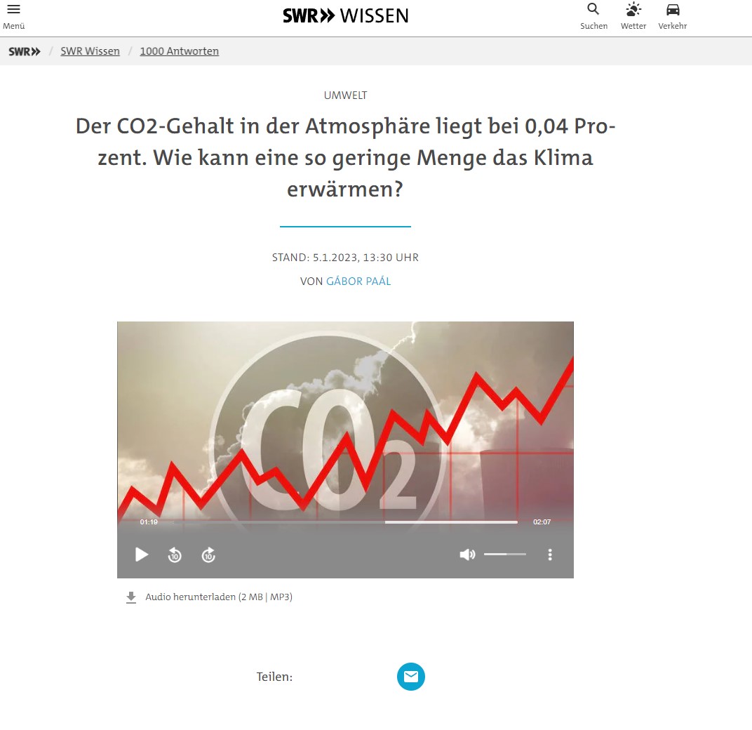 Screenshot des Podcasts "CO2-Gehalt in der Atmosphäre"