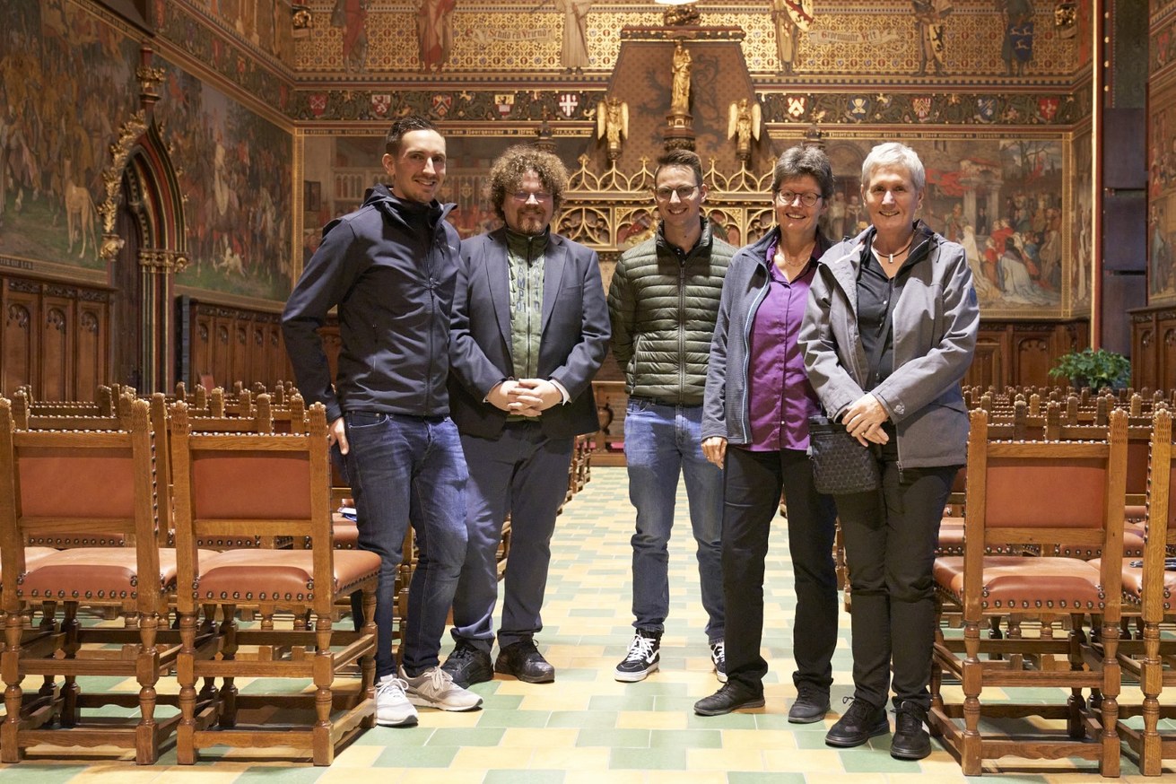 From left to right: Julian Mosen Söhnke Grams, Martin Just, Prof. Dr. Susan Williams, Prof. Dr. Petra Schubert