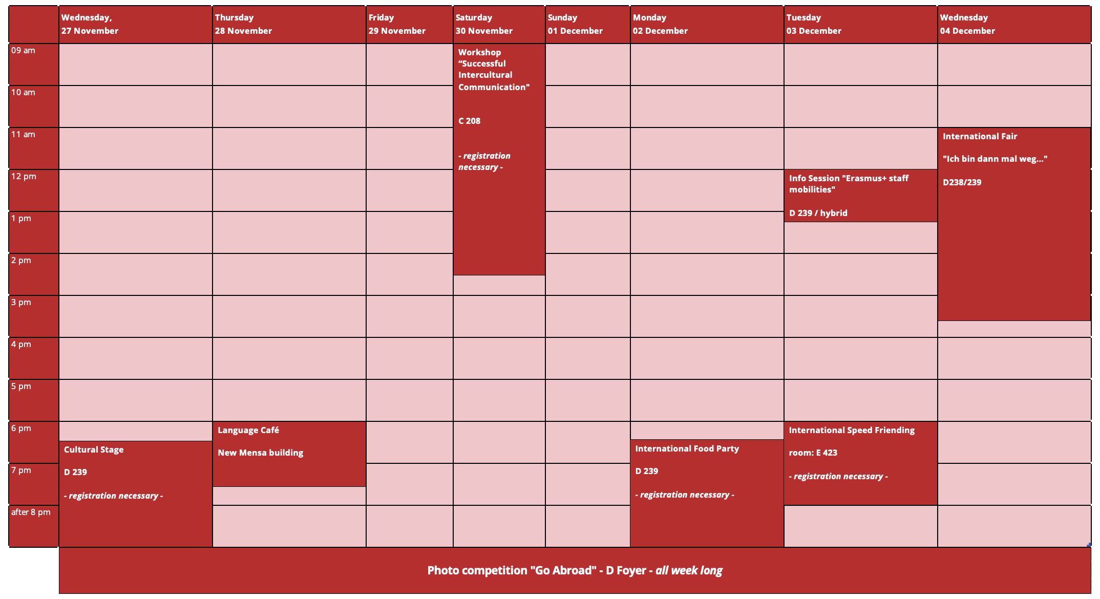 Schedule International Week