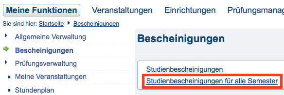 Bescheinigung Alle Semester | Universität Koblenz