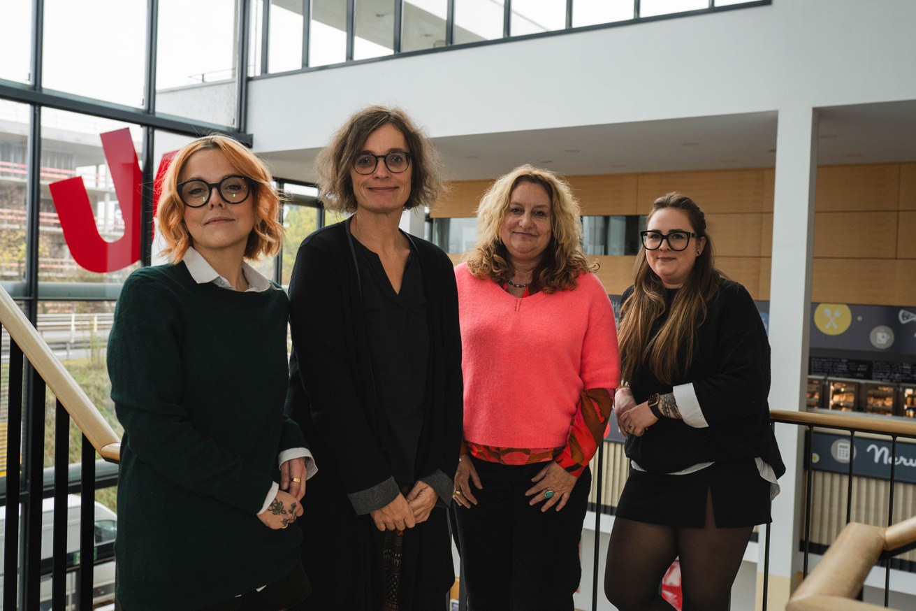 V.l.n.r.: Astrid Fries M.A.,  Prof. Dr. Wiebke Waburg, Prof. Dr. Claudia Quaiser-Pohl, Nina Kelle-Gilles M.A.. Bild: Universität Koblenz / Gabriel Volkovic